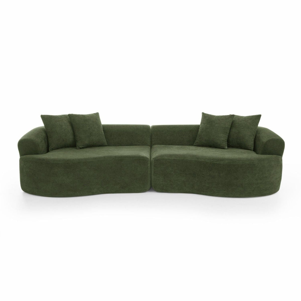 4 Seater Curved Cloud Sectional Sofa with High-Density Foam - Corduroy