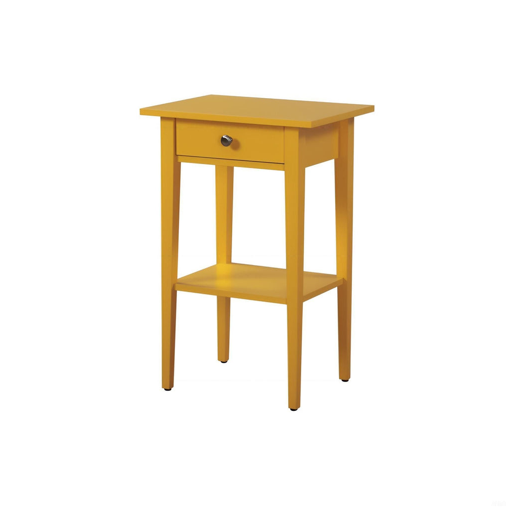 Wood Nightstand with Drawer and Shelf - Multiple Colors
