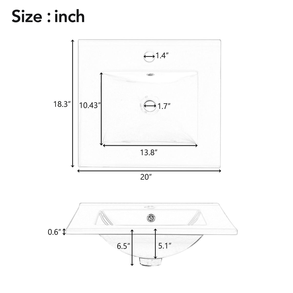 Elegant Bathroom Vanity with Ceramic Sink and Soft-Close Door - Multiple Colors