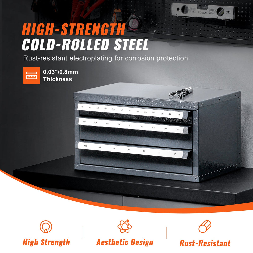 End Mill Dispenser Cabinet with 29 Compartments - Steel