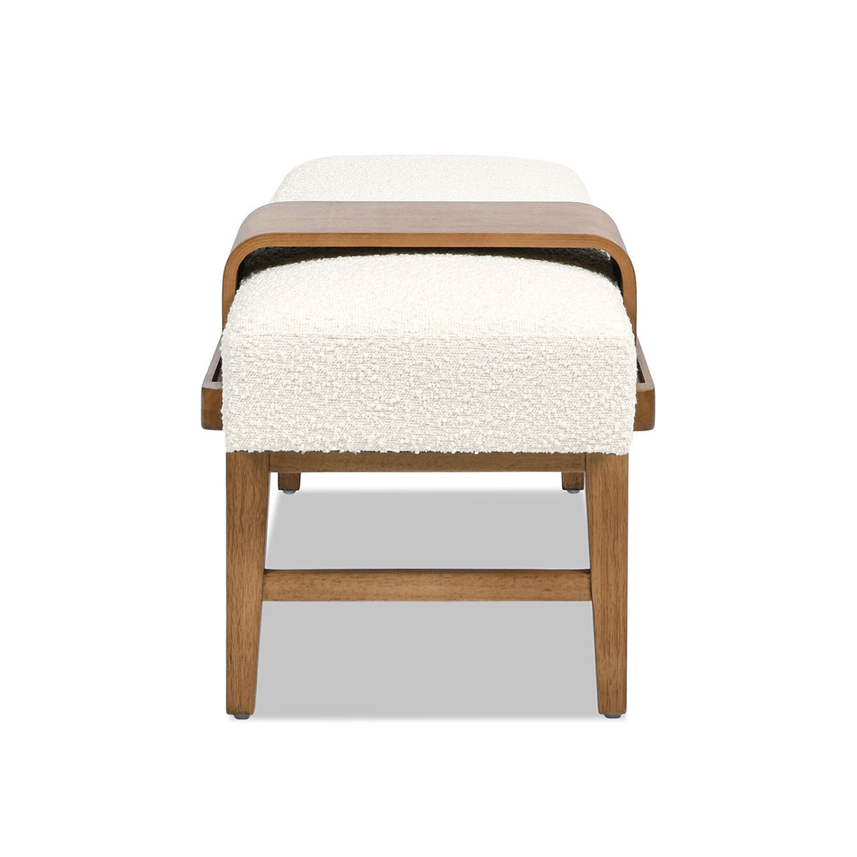 Modern Telephone Bench with Sliding Shelf – Ivory White