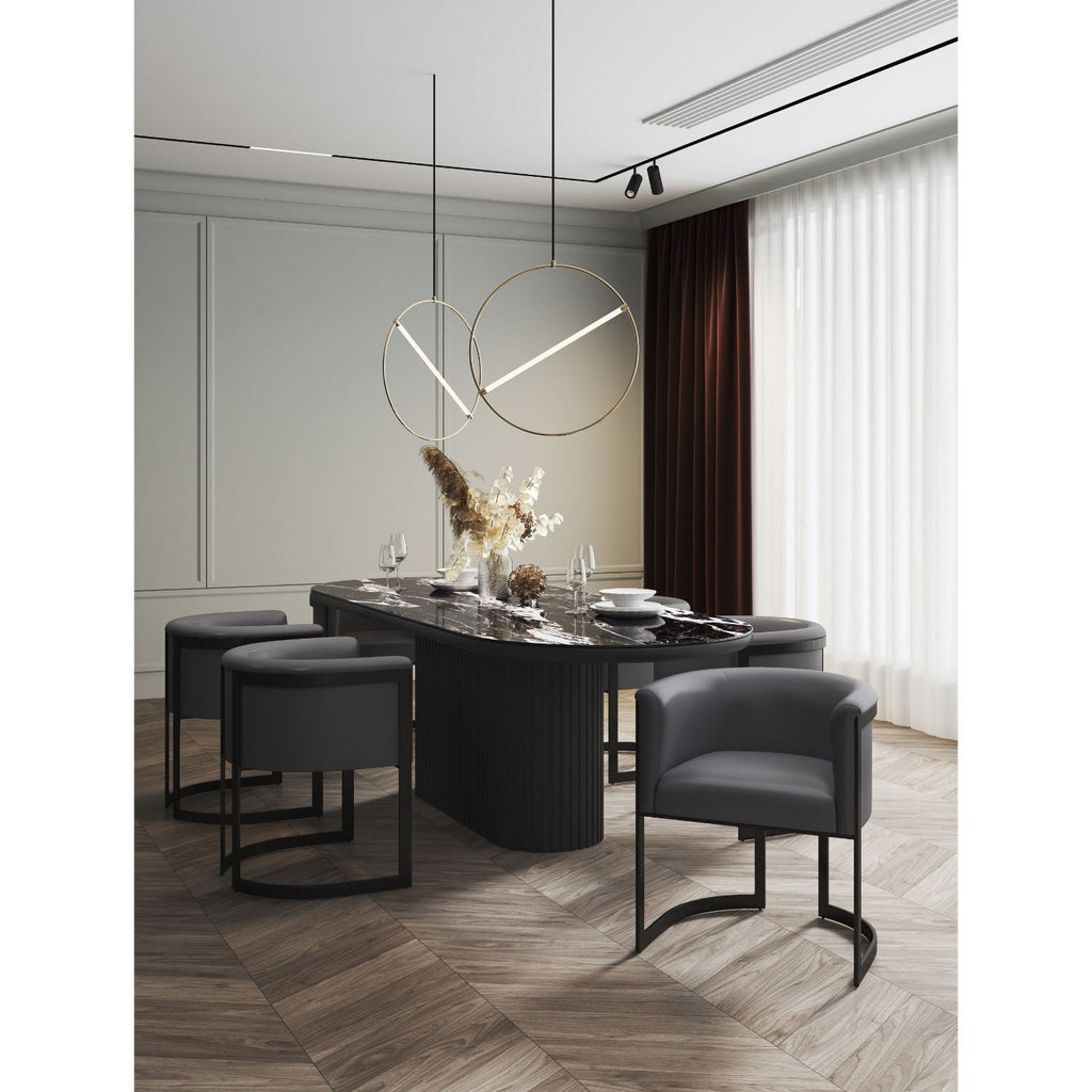 Corso Dining Chair with Modern Metal Frame - Available in Beige, Light Brown, Dark Gray