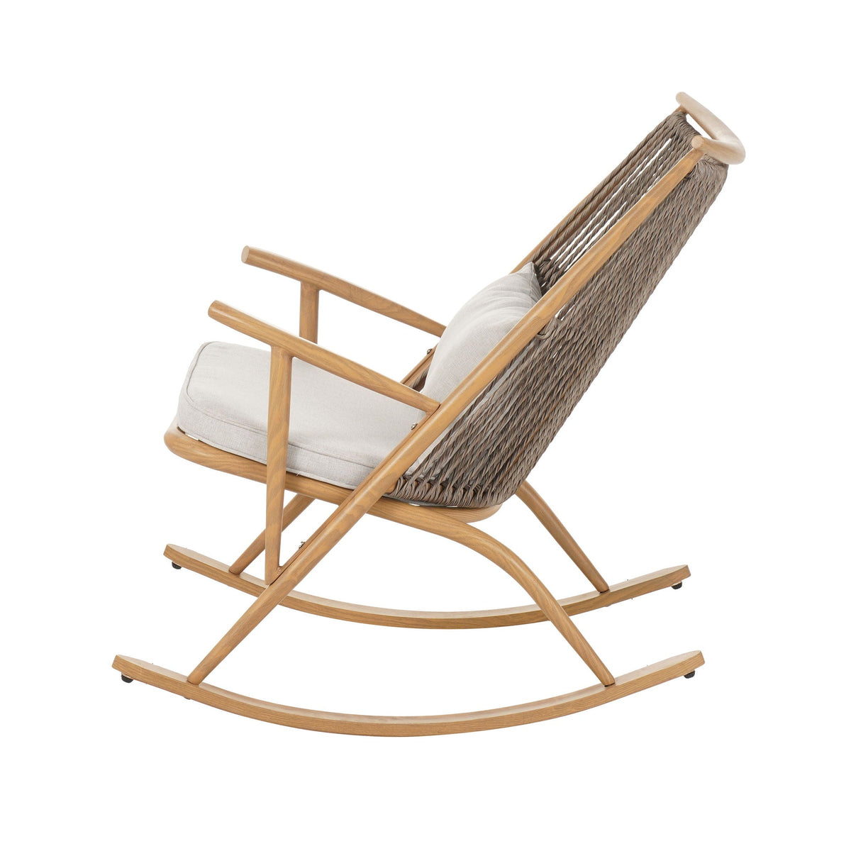 Maple Outdoor Rocking Chair with Cushions - Light Gray