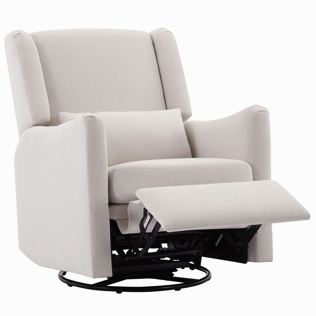 Wide Wingback Swivel Glider Rocker Recliner Chair with 360-Degree Swivel - Dark Green or Beige