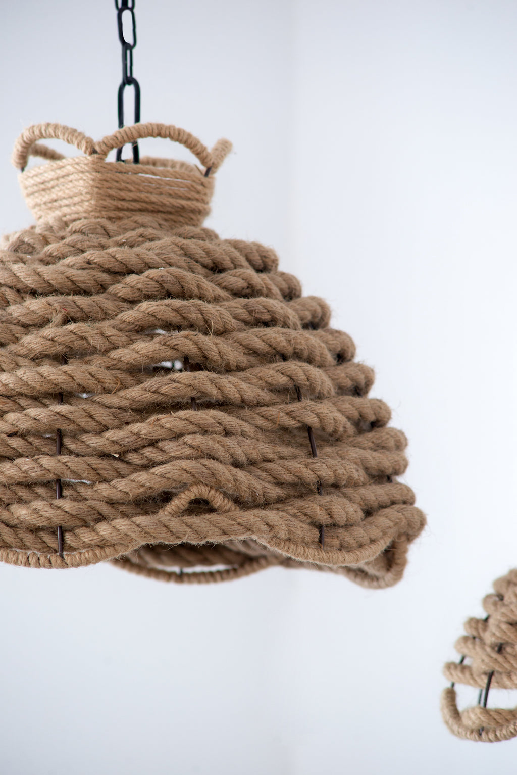 Rope Woven Chandelier Set with Natural Hemp Rope - Brown
