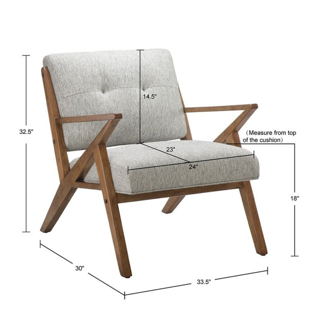 Rocket Lounge Chair with Solid Wood Frame - Light Gray
