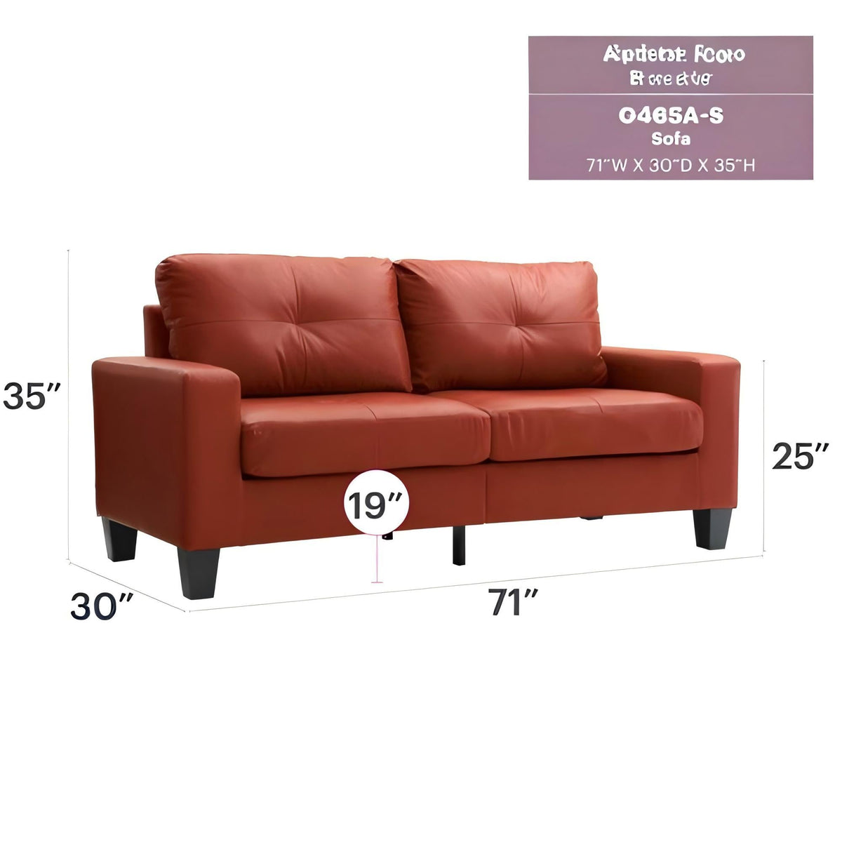Modular Faux Leather Sofa with Modern Design - White, Black, Dark Brown, Red