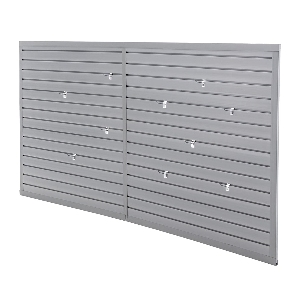 Heavy Duty PVC Slatwall Garage Organizer with 75 lb Capacity - Grey