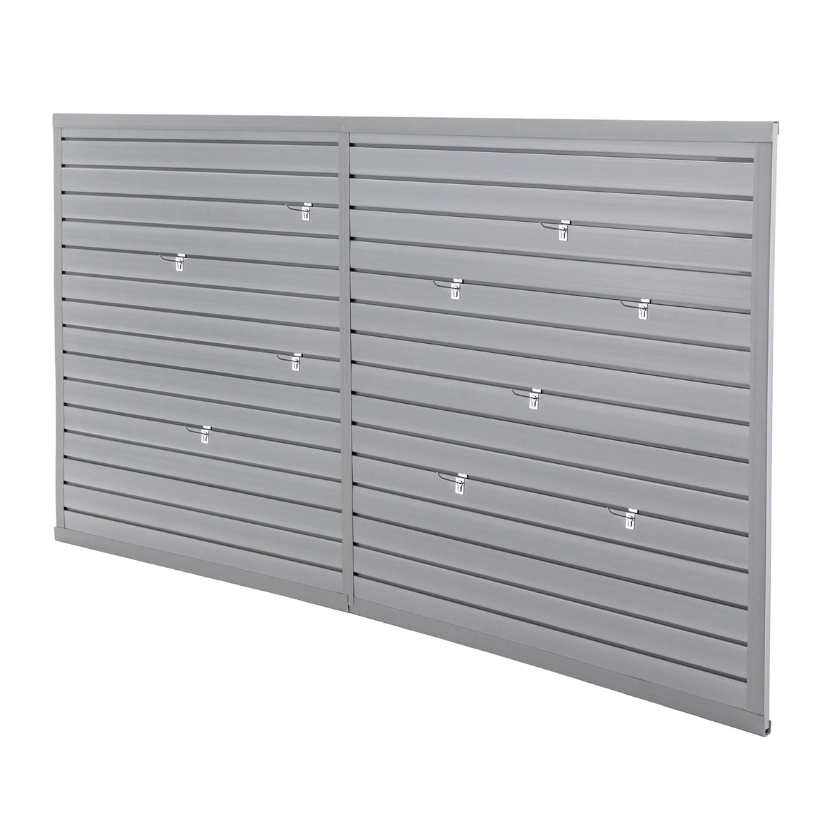 Heavy Duty PVC Slatwall Garage Organizer with 75 lb Capacity - Grey