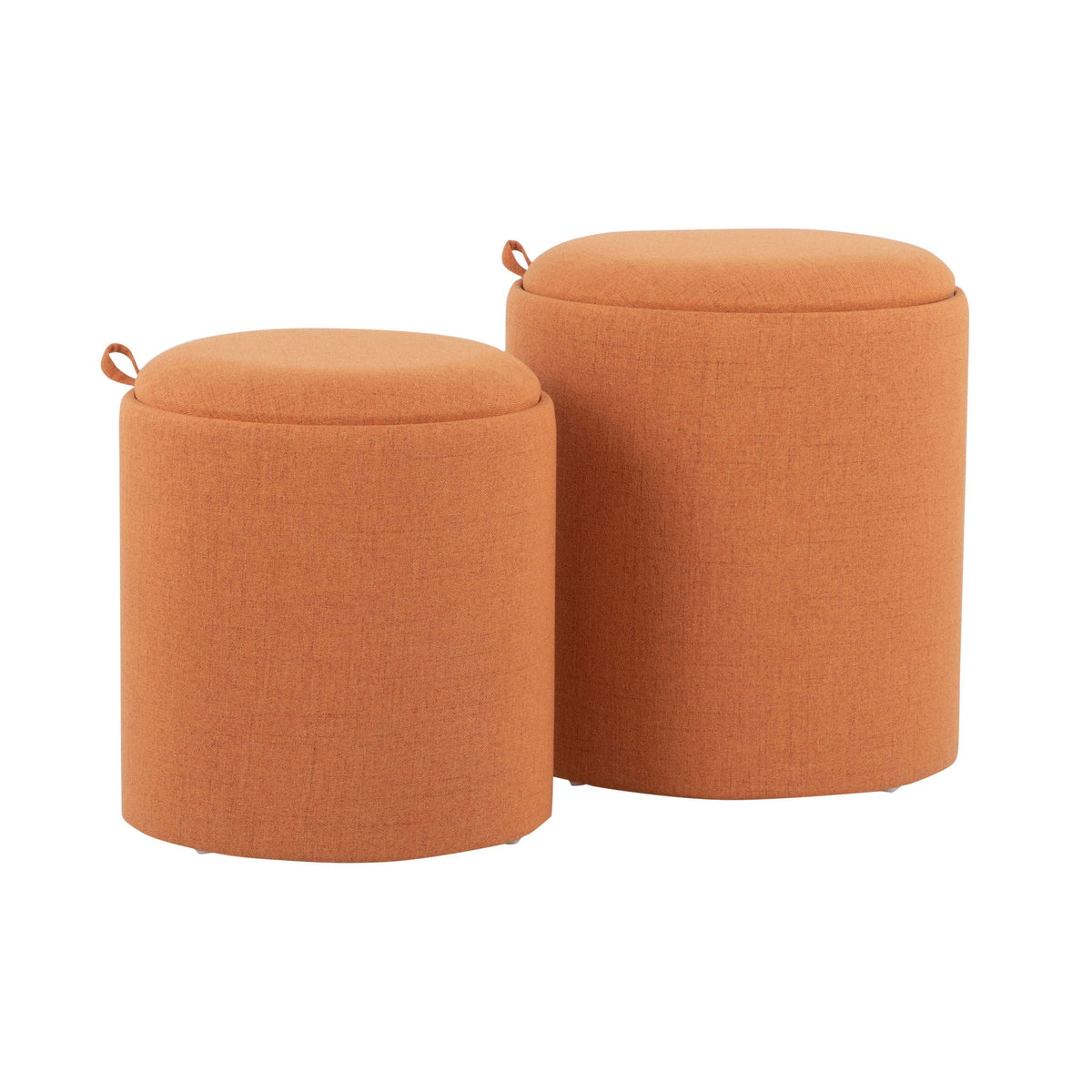Contemporary Nesting Ottoman Set with Flip Tray Top - Multiple Colors