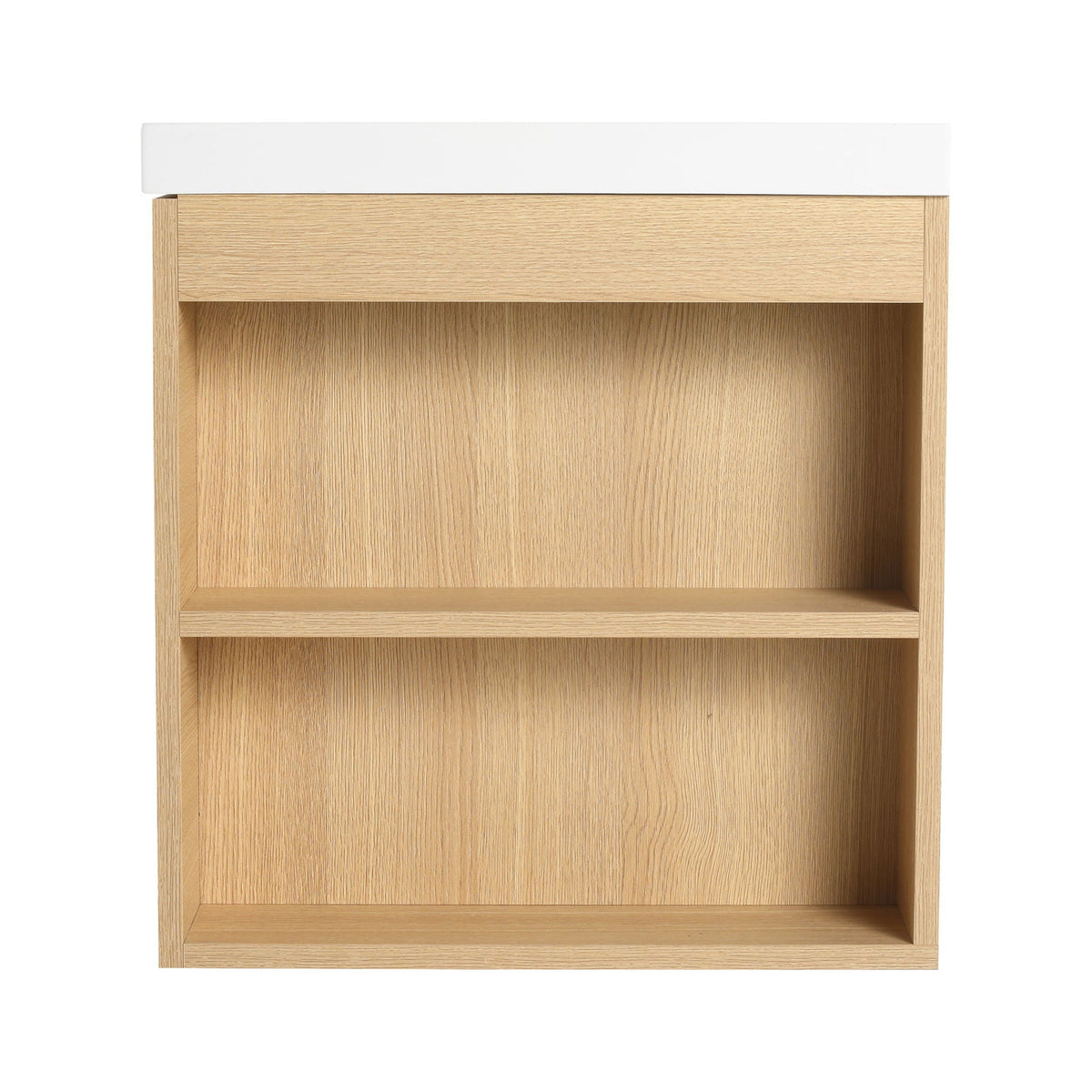 Modern Bathroom Vanity with Side Storage - Light Brown or White