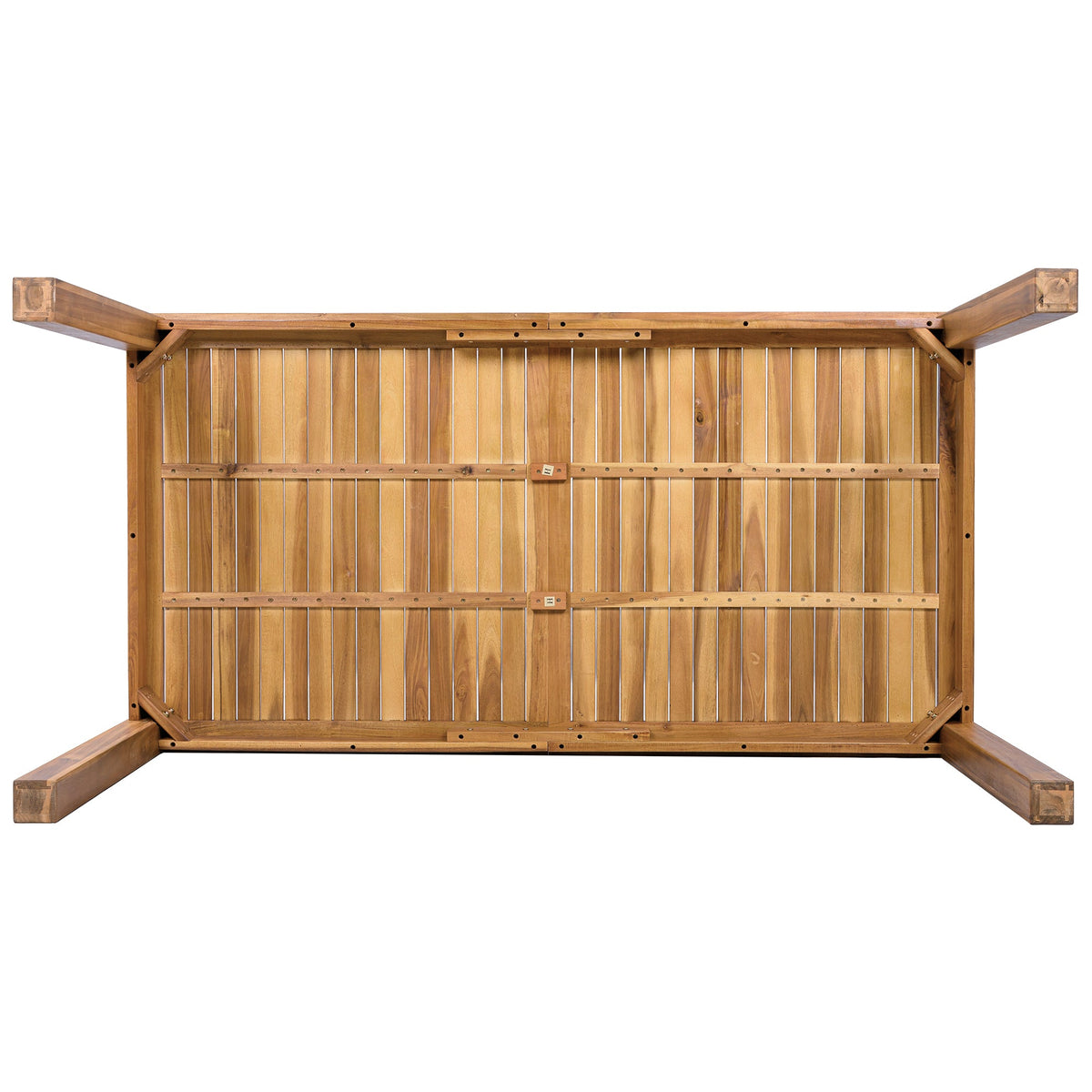 Acacia Wood Patio Dining Table with Slatted Top - 67" Rectangular