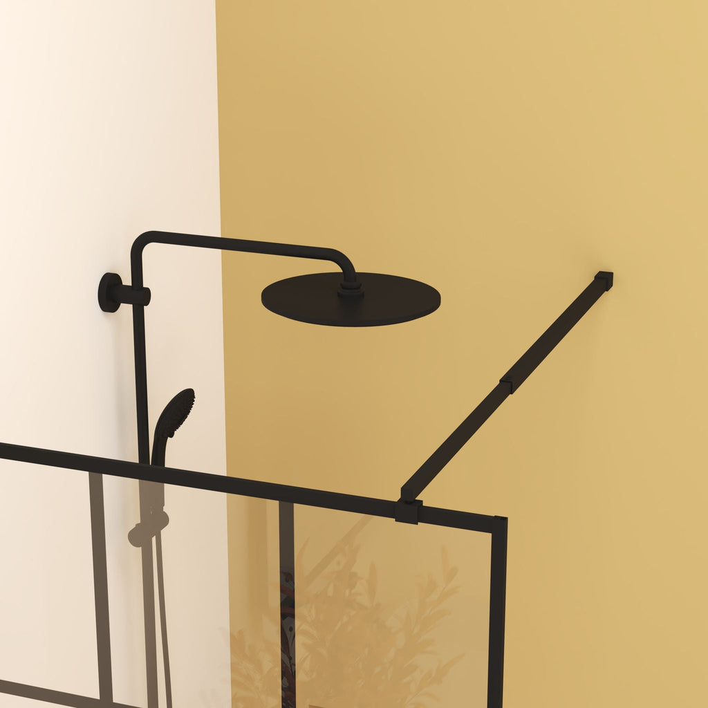 Framed Glass Shower Screen with Tempered Safety Glass - Matte Black