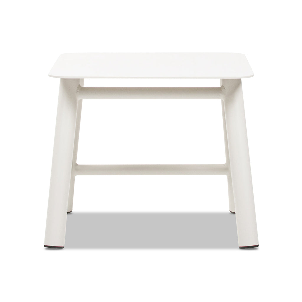 Atlas 19.5" Square Outdoor Patio Side Table with Rust-Resistant Aluminum - Light