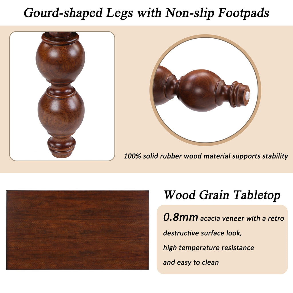 Rectangular Wooden Coffee Table with Storage Drawer - Walnut