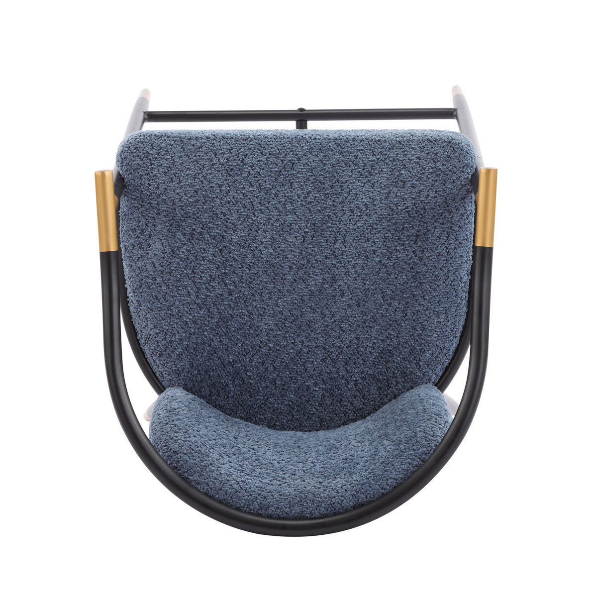 Upholstered Counter Stool Set of 2 with Metal Frame - Navy