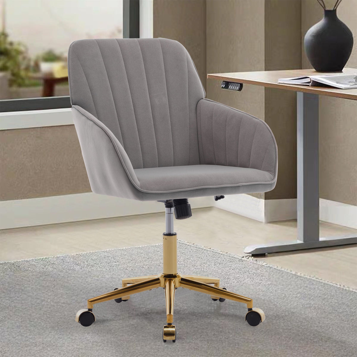 Ergonomic Swivel Office Chair with Memory Foam Seat - Multiple Colors