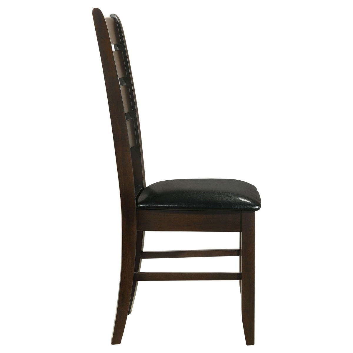 Padded Seat Dining Chairs with Tapered Slats - Set of 2, Dark Gray or Black