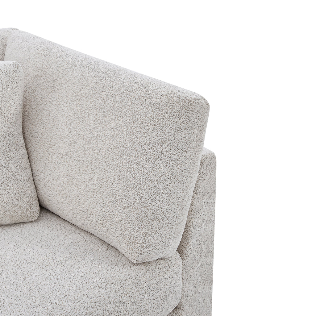 Beige Modern Flared Arms Sofa with High-Density Cushions - 83.5" Wide