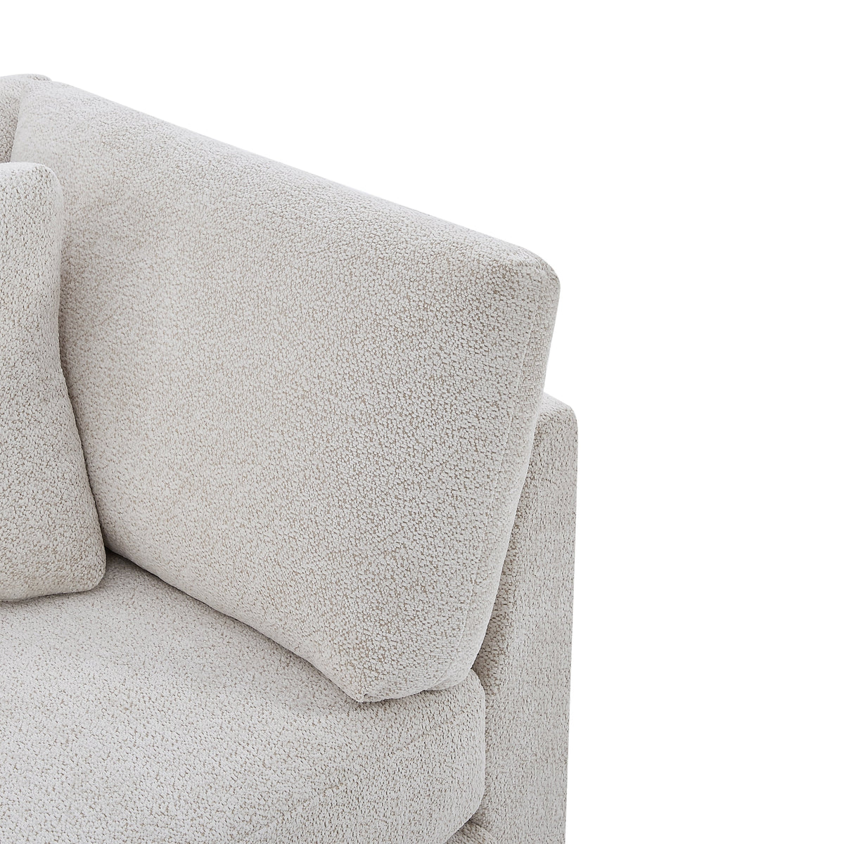 Beige Modern Flared Arms Sofa with High-Density Cushions - 83.5" Wide