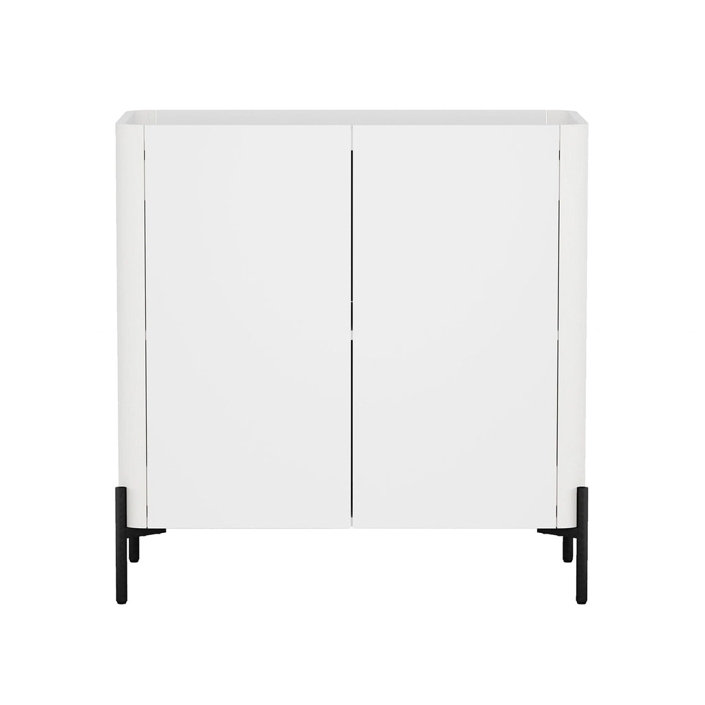 Abbey Accent Cabinet with Soft Close Doors and Rounded Edges - White or Light Brown