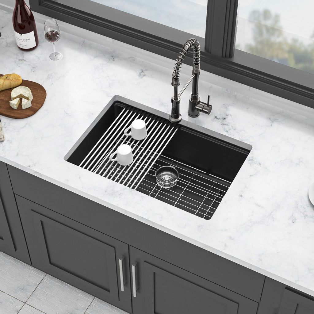 Granite Composite Workstation Undermount Kitchen Sink - Black or White