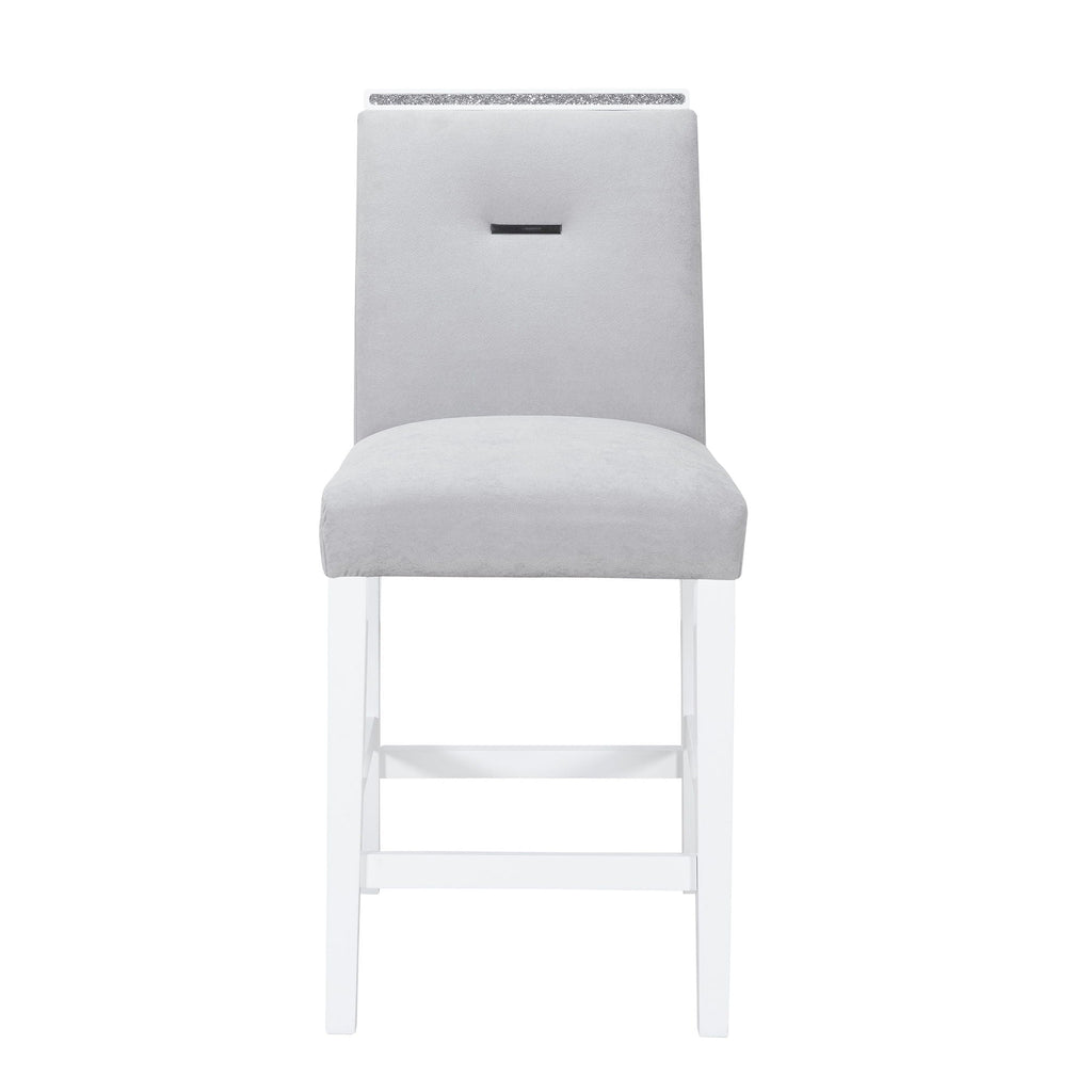 Gray Bar Stool Set of 2 with Padded Seat - Ariya