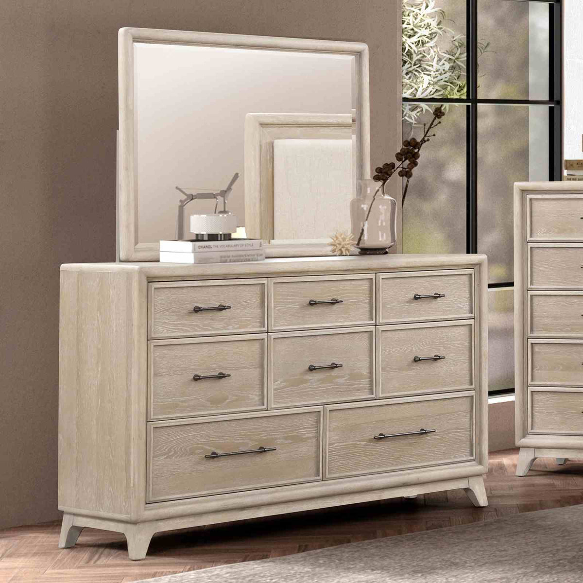Oak 8 Drawer Dresser with Ample Storage - Oak