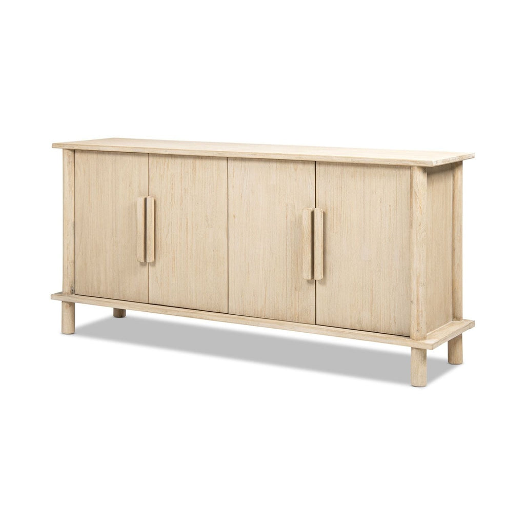 Natural Reclaimed Wood 4 Door Sideboard with Streamlined Storage - Natural