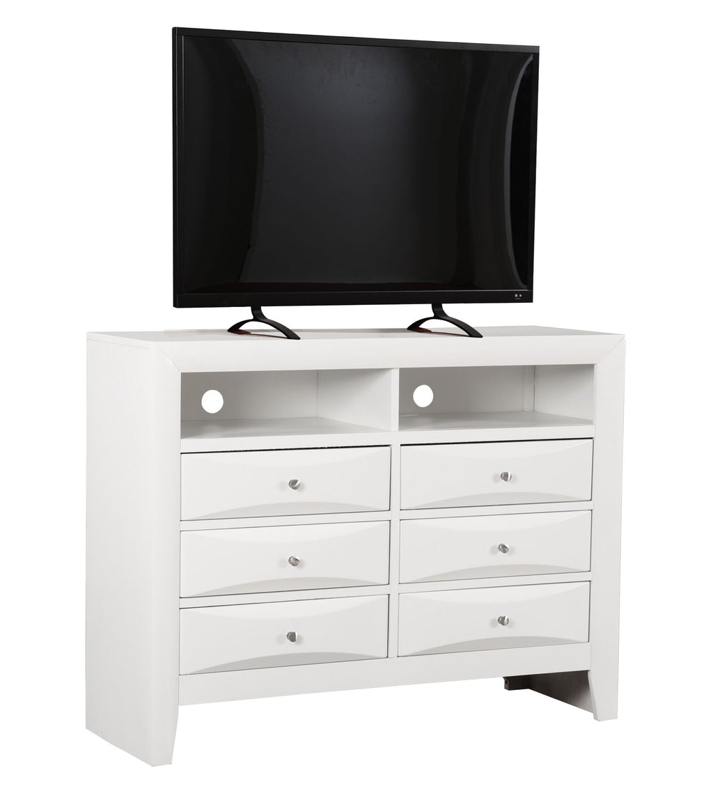 Media Chest with Modern Beveled Drawer Fronts - Multiple Colors
