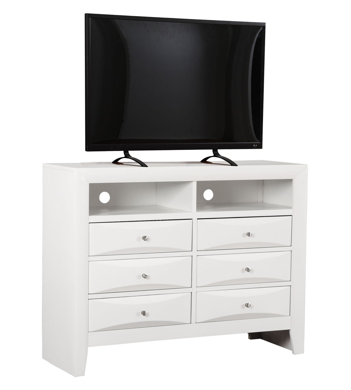 Media Chest with Modern Beveled Drawer Fronts - Multiple Colors