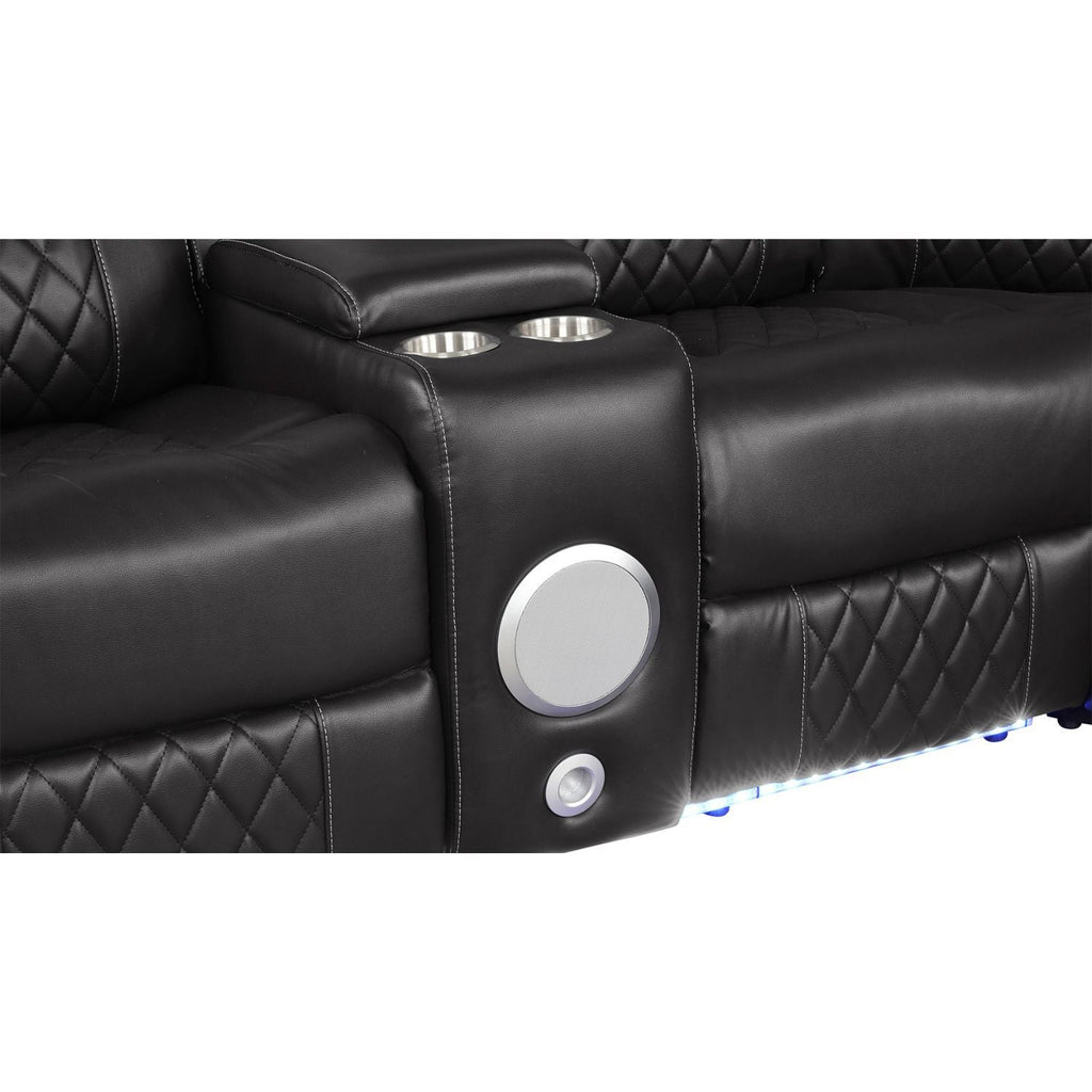 Power Reclining Sectional Sofa with Bluetooth Speakers – Black, Dark Gray, Beige