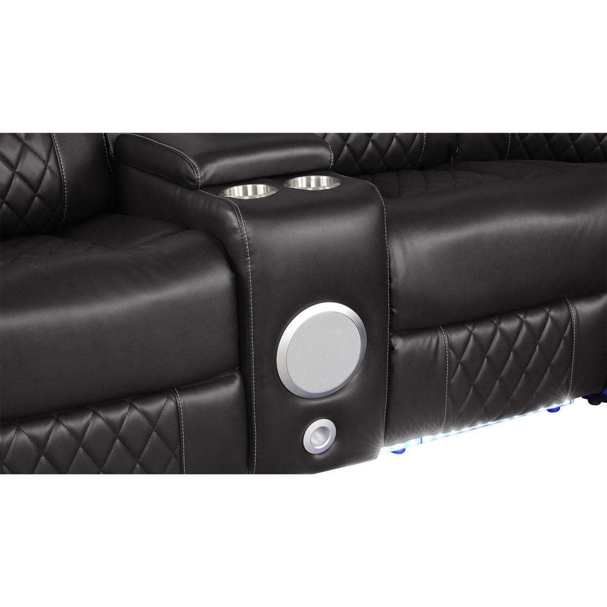 Power Reclining Sectional Sofa with Bluetooth Speakers – Black, Dark Gray, Beige