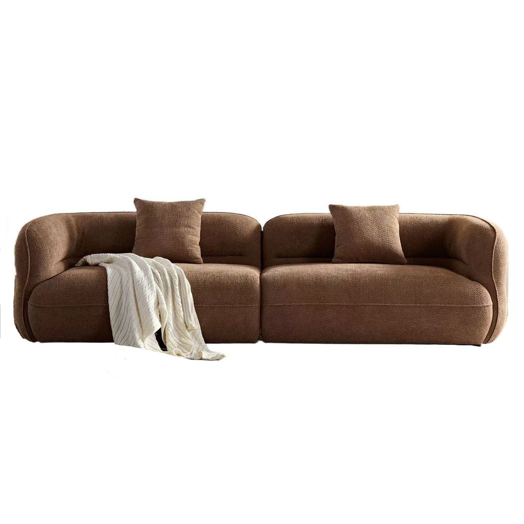 Sectional Sofa with Durable Fabric and Solid Wood Frame - Dark Brown or White