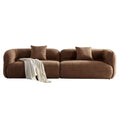 Sectional Sofa with Durable Fabric and Solid Wood Frame - Dark Brown or White