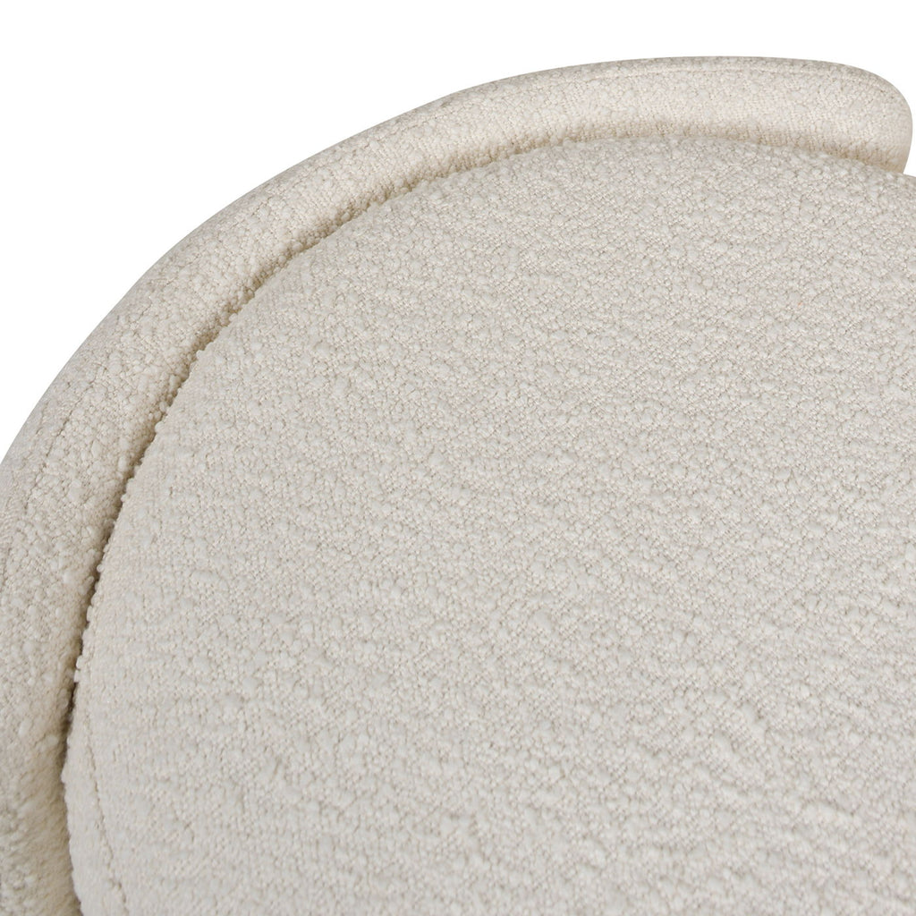 Ivory White Oval Storage Bench with Three-Compartment Interior - Upholstered