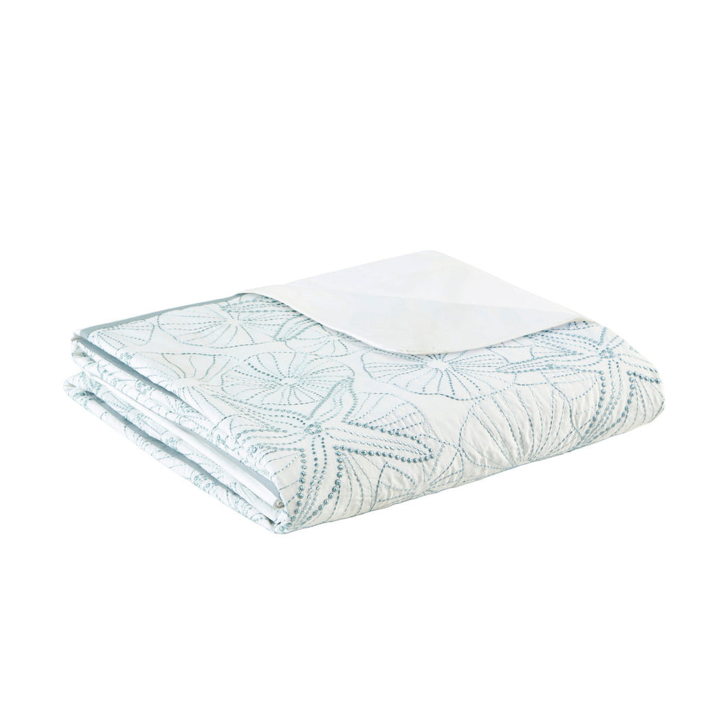 White King Duvet Cover Mini Set with Seashell Embroidery