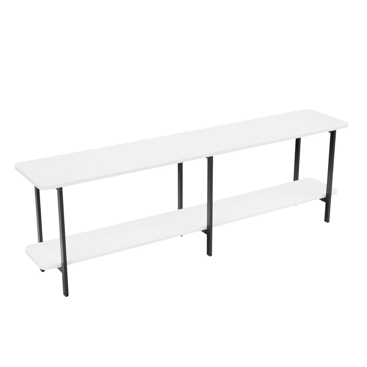 Celine 2 Shelf Console Table with Durable Construction - Gray, White, Black