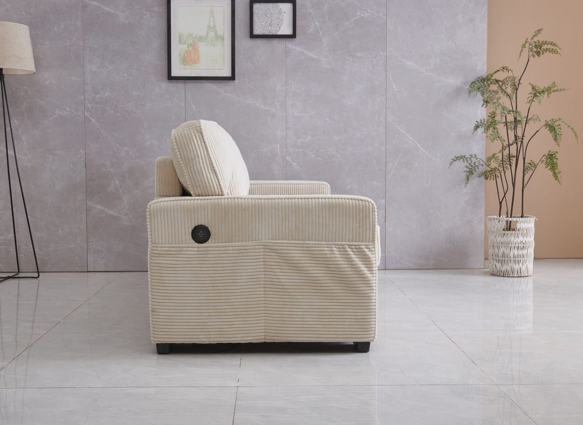 Exceptional Comfort Loveseat with Adjustable Headrests - Beige or Dark Gray