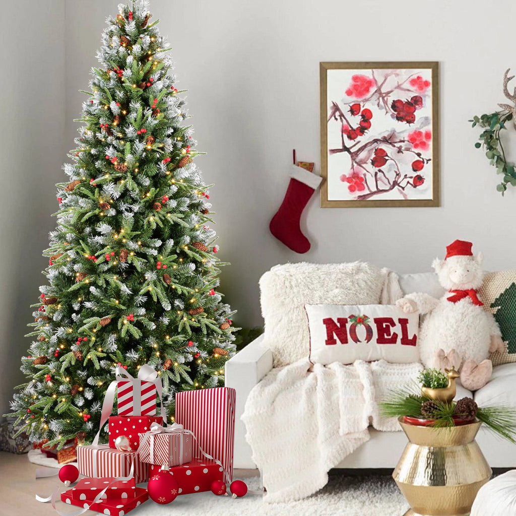 8FT Christmas Tree with 600 Warm Lights - PVC