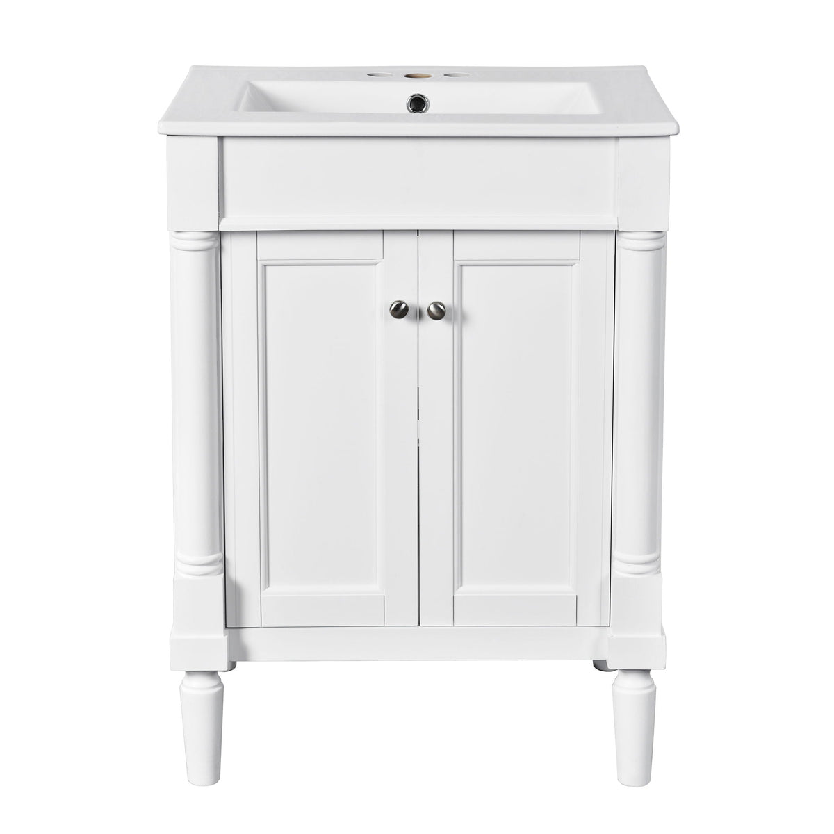 Bathroom Vanity With Top Sink and Two-Tier Storage Cabinet - Multiple Colors