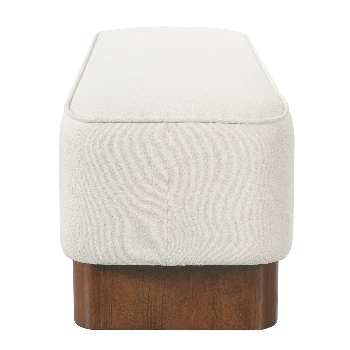 Modern Upholstered Ottoman Bench with Thick Padding - Warm Beige