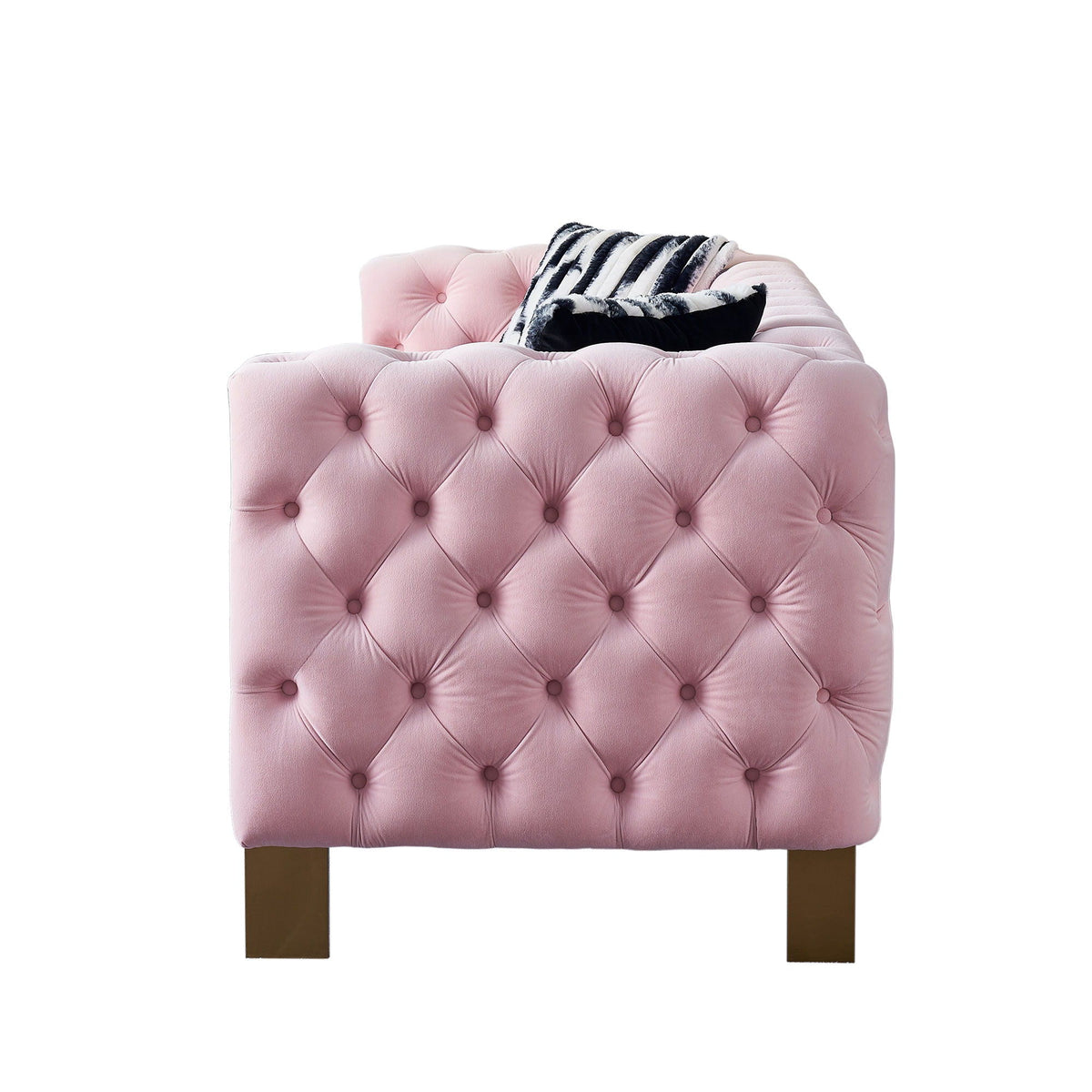 Modern Tufted Living Room Sofa with Button Detail - 84.25" Wide, Multiple Colors