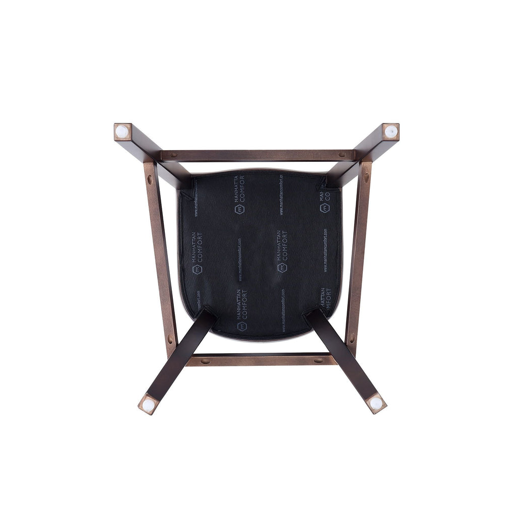 White Bar Height Stool with Solid Wood Frame - Traditional Design