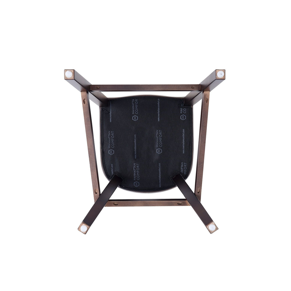 White Bar Height Stool with Solid Wood Frame - Traditional Design