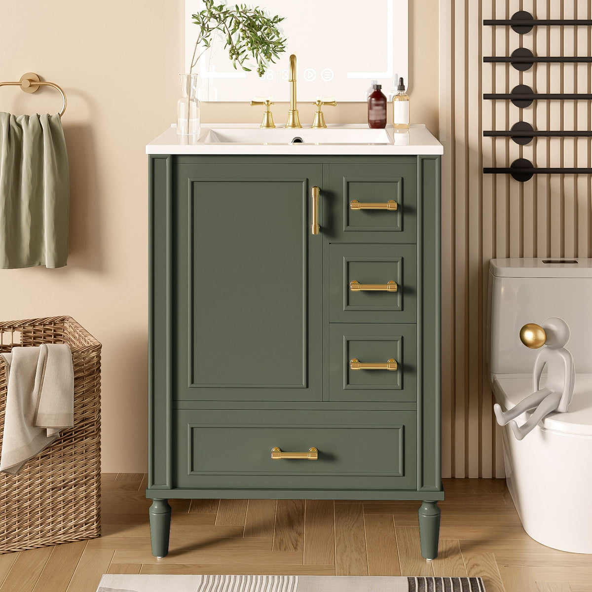 Traditional Bathroom Vanity Set with Soft Close Doors - Multiple Colors