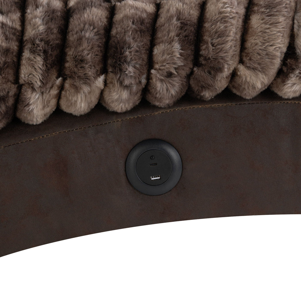 Accent Chaise with USB Support - Soft Fabric