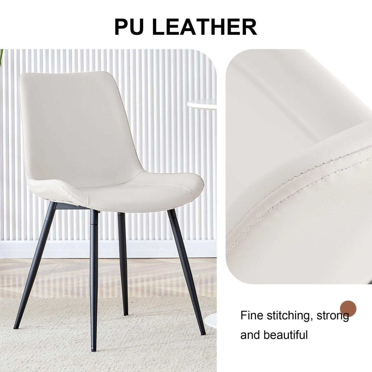 Modern Medieval Cushioned Chairs with Suede Backrest - Pearl Silver, White, or Gray