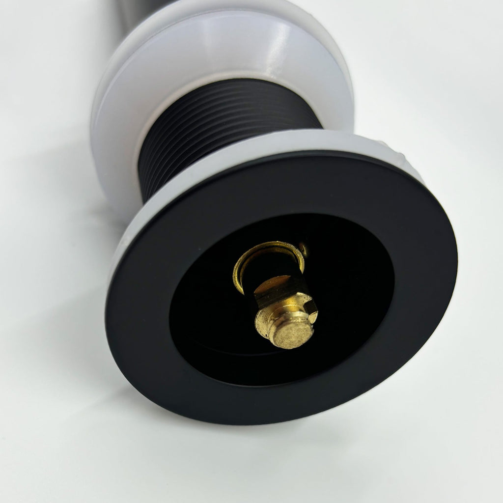 Bathroom Sink Drain Without Overflow with Pop Up Stopper - Matte Black or Gunmetal