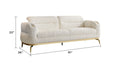 Zoe Modern Style Sofa with Gold Accents - Gray or Cream